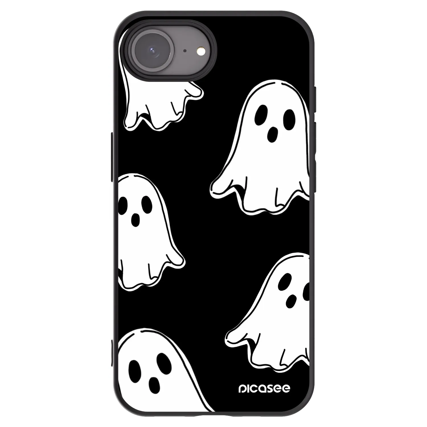 Picasee fekete szilikon tok az alábbi mobiltelefonokra Apple iPhone 17e - Black ghosts