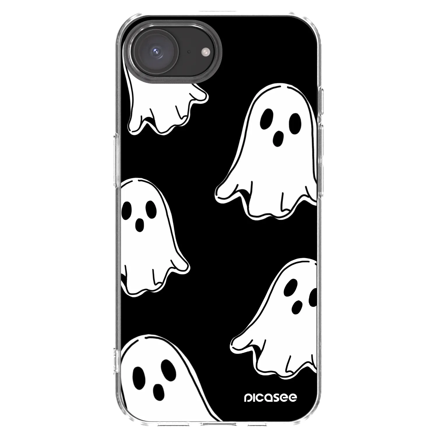 Picasee átlátszó szilikon tok az alábbi mobiltelefonokra Apple iPhone 17e - Black ghosts