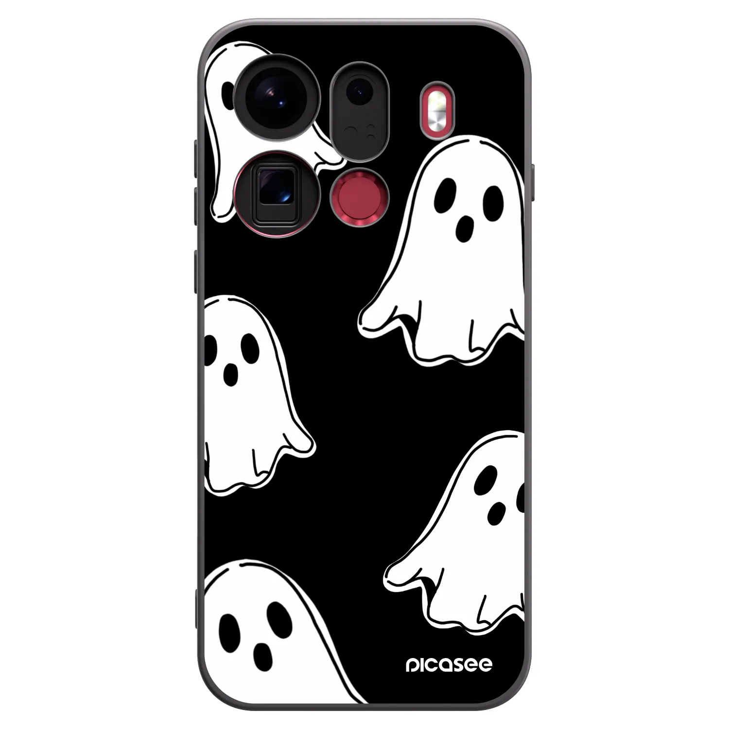 Picasee fekete szilikon tok az alábbi mobiltelefonokra OPPO Find X9 Pro - Black ghosts
