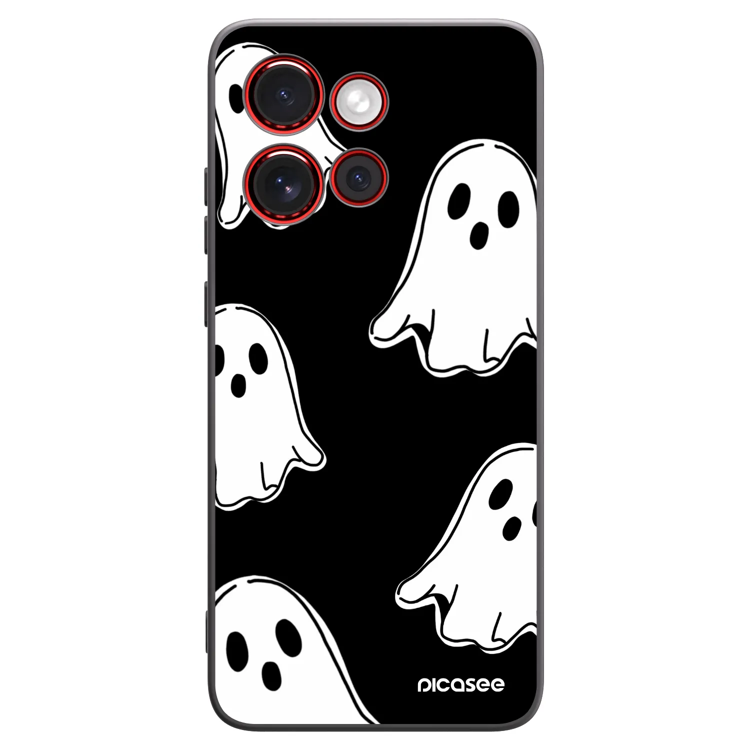 Picasee fekete szilikon tok az alábbi mobiltelefonokra Motorola Edge 60 Neo 5G - Black ghosts