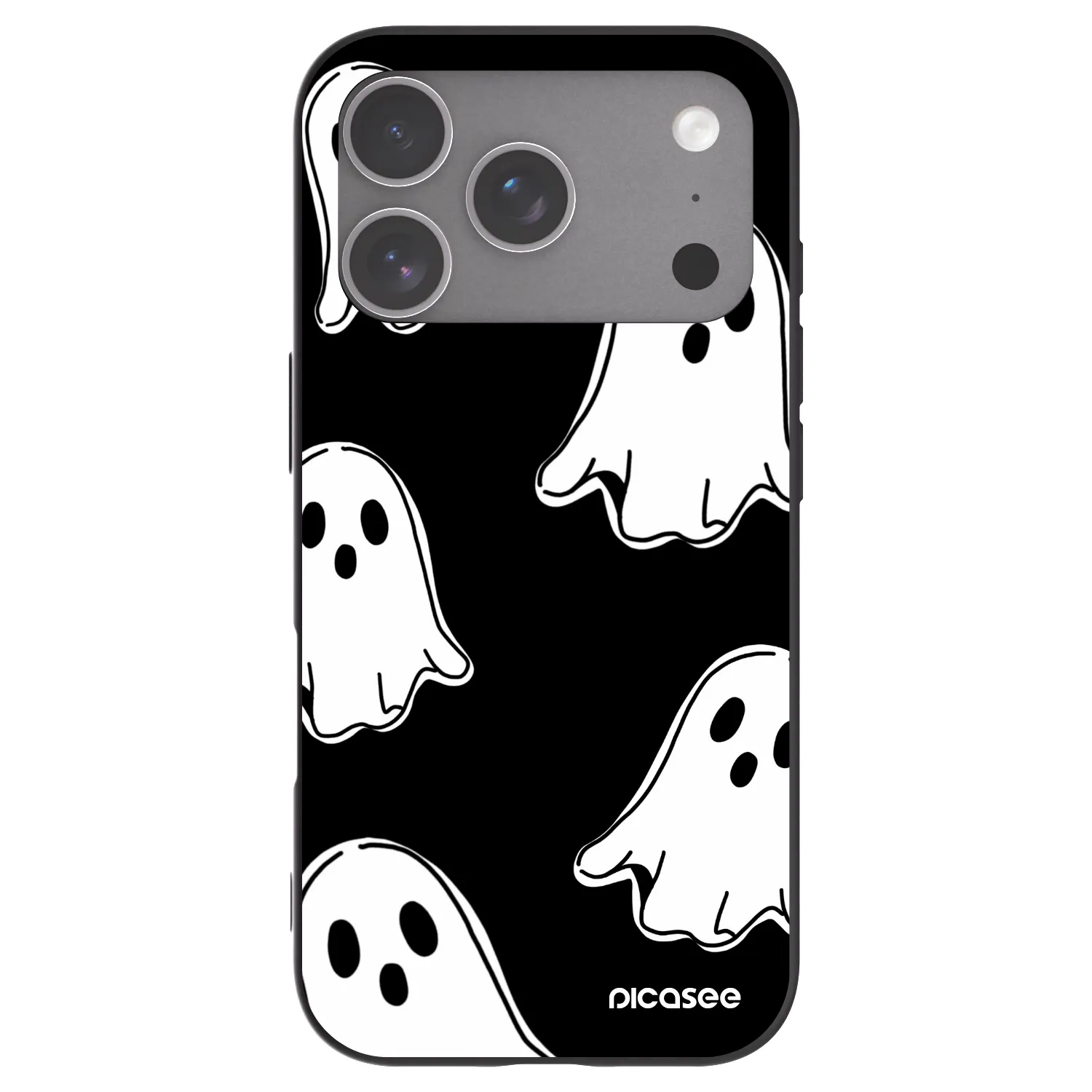 Picasee fekete szilikon tok az alábbi mobiltelefonokra Apple iPhone 18 Pro - Black ghosts