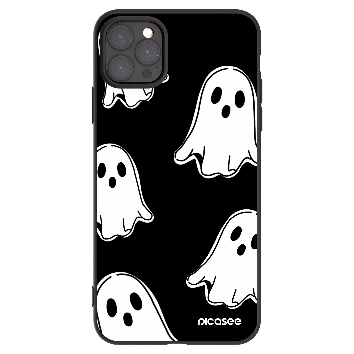 Picasee fekete szilikon tok az alábbi mobiltelefonokra Apple iPhone 11 Pro Max - Black ghosts