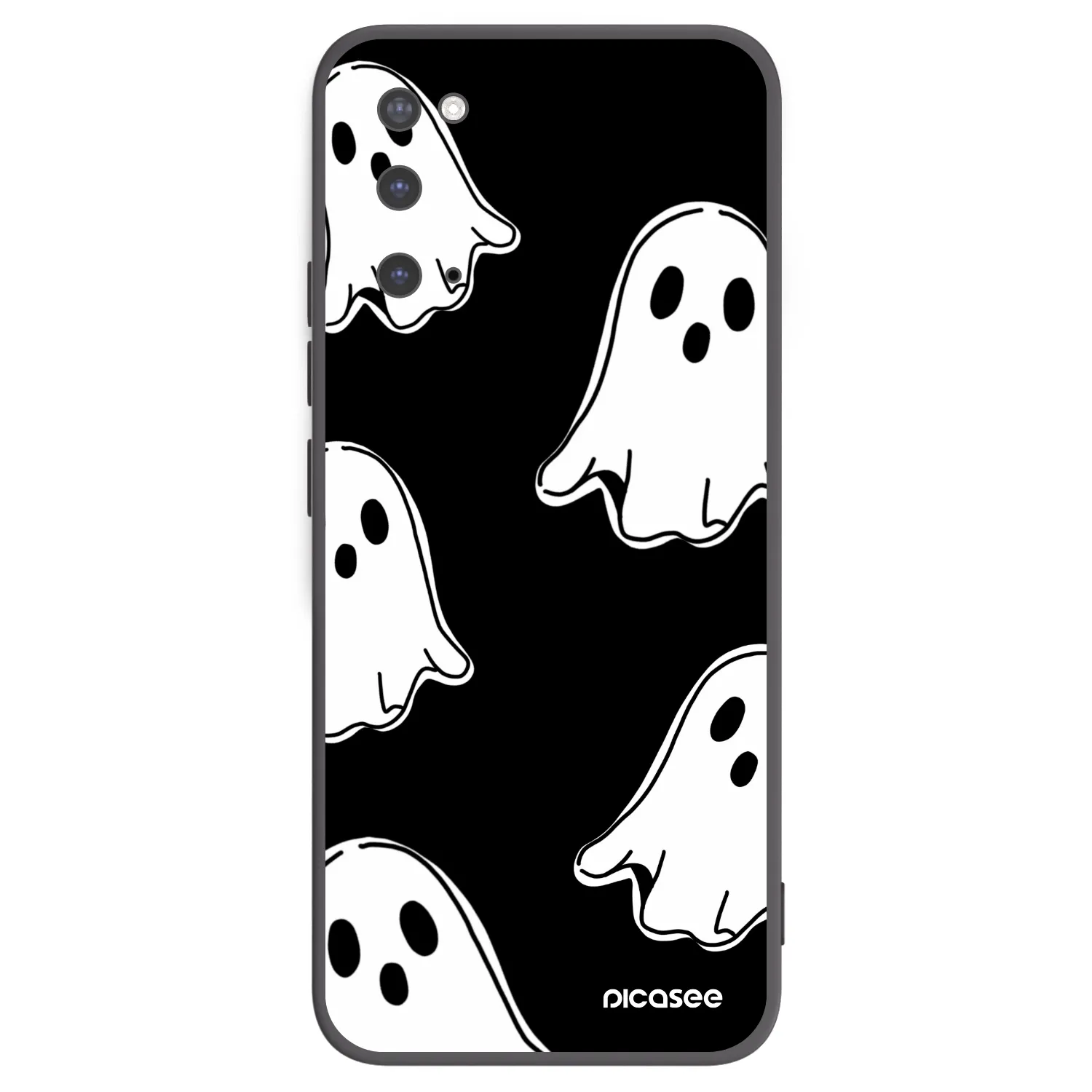 Picasee fekete szilikon tok az alábbi mobiltelefonokra Samsung Galaxy S20 G980F - Black ghosts