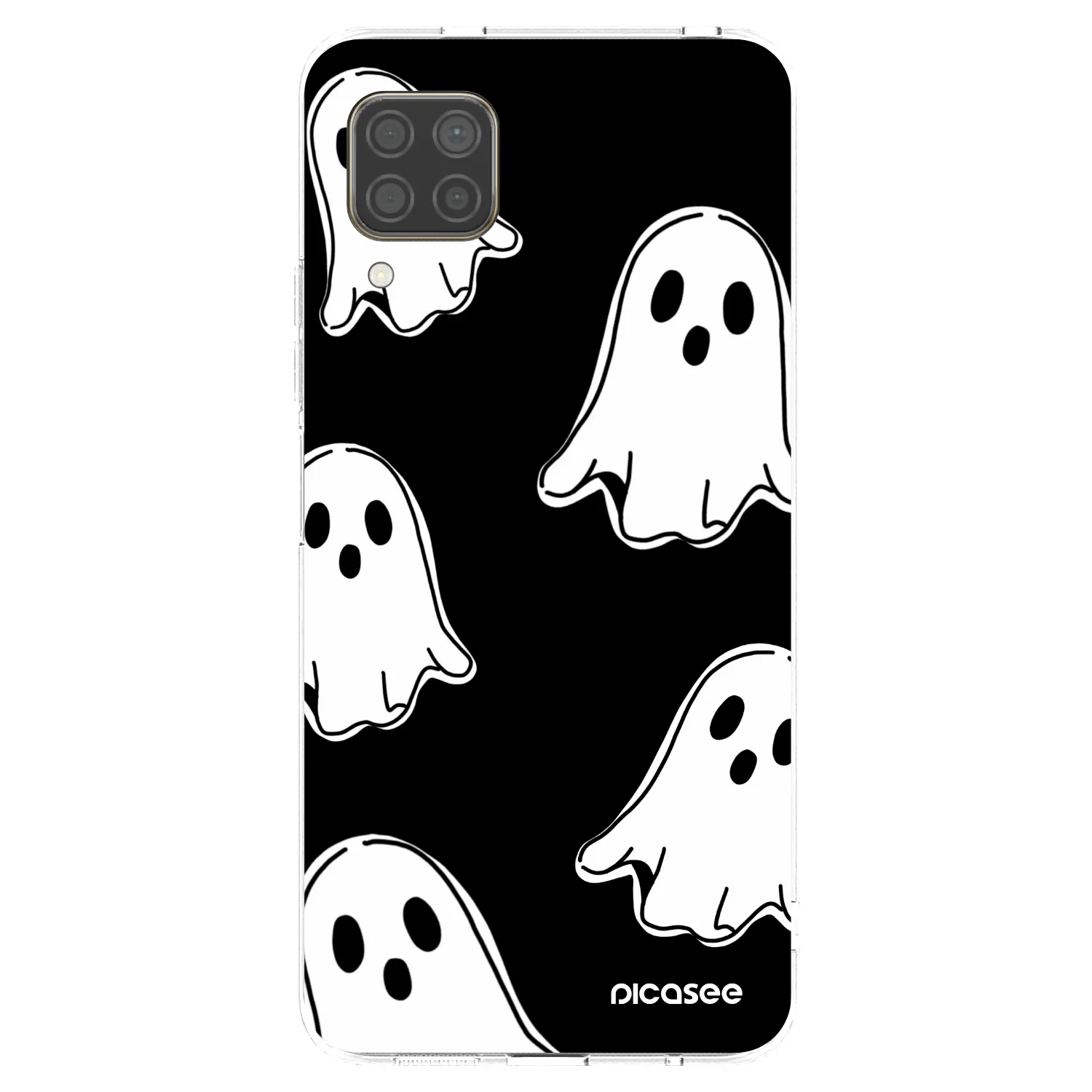 Picasee átlátszó szilikon tok az alábbi mobiltelefonokra Huawei P40 Lite - Black ghosts