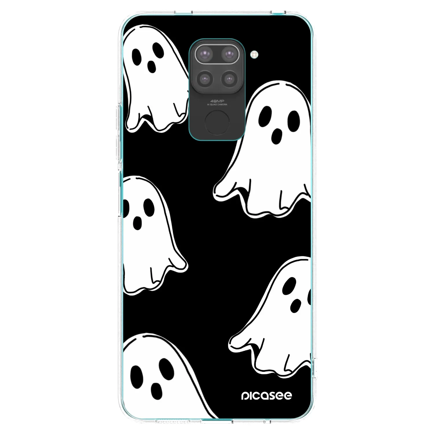 Picasee fekete szilikon tok az alábbi mobiltelefonokra Xiaomi Redmi Note 9 - Black ghosts