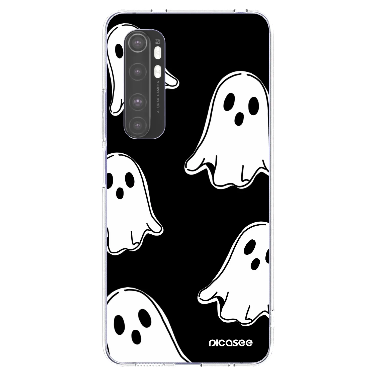 Picasee átlátszó szilikon tok az alábbi mobiltelefonokra Xiaomi Mi Note 10 Lite - Black ghosts