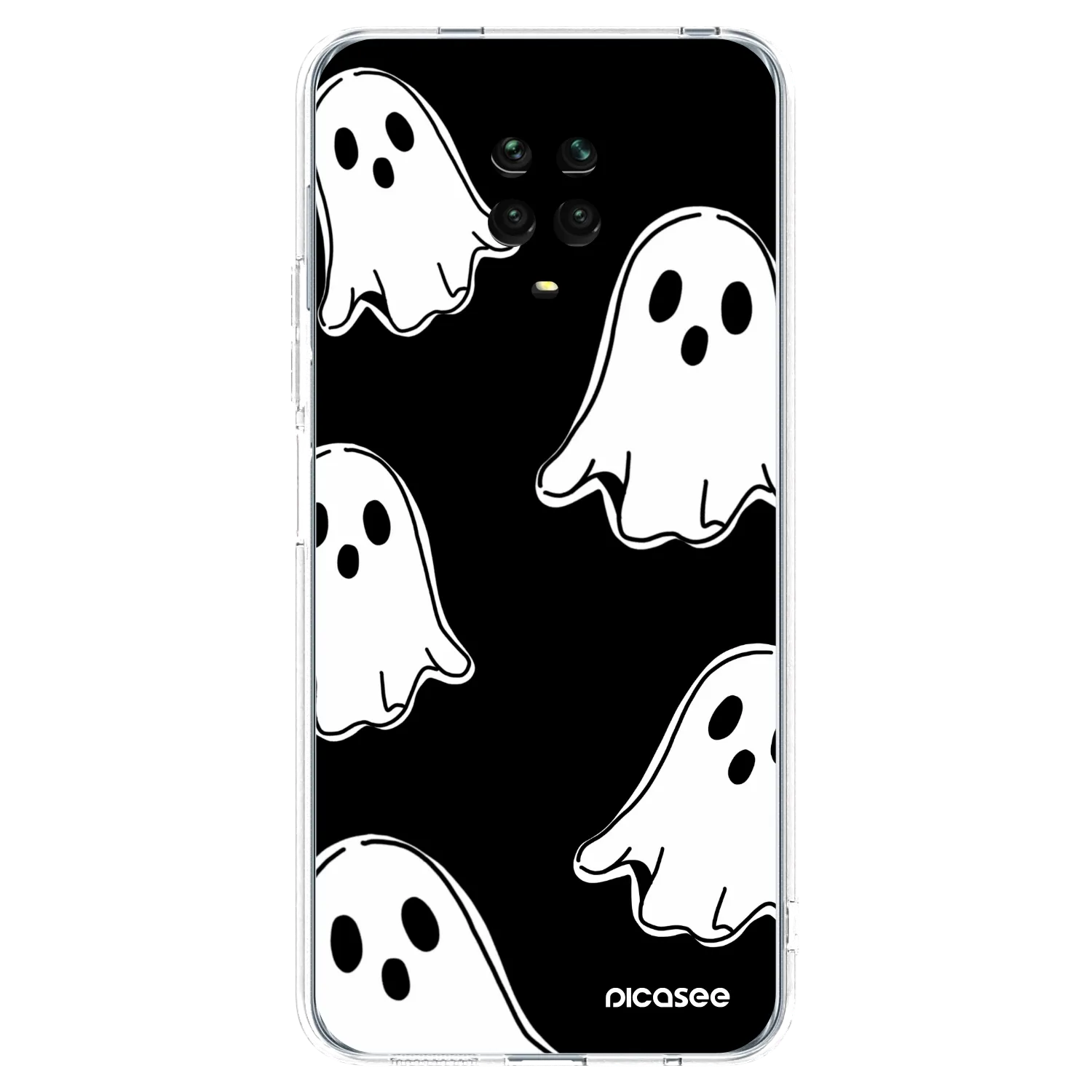 Picasee átlátszó szilikon tok az alábbi mobiltelefonokra Xiaomi Redmi Note 9S - Black ghosts