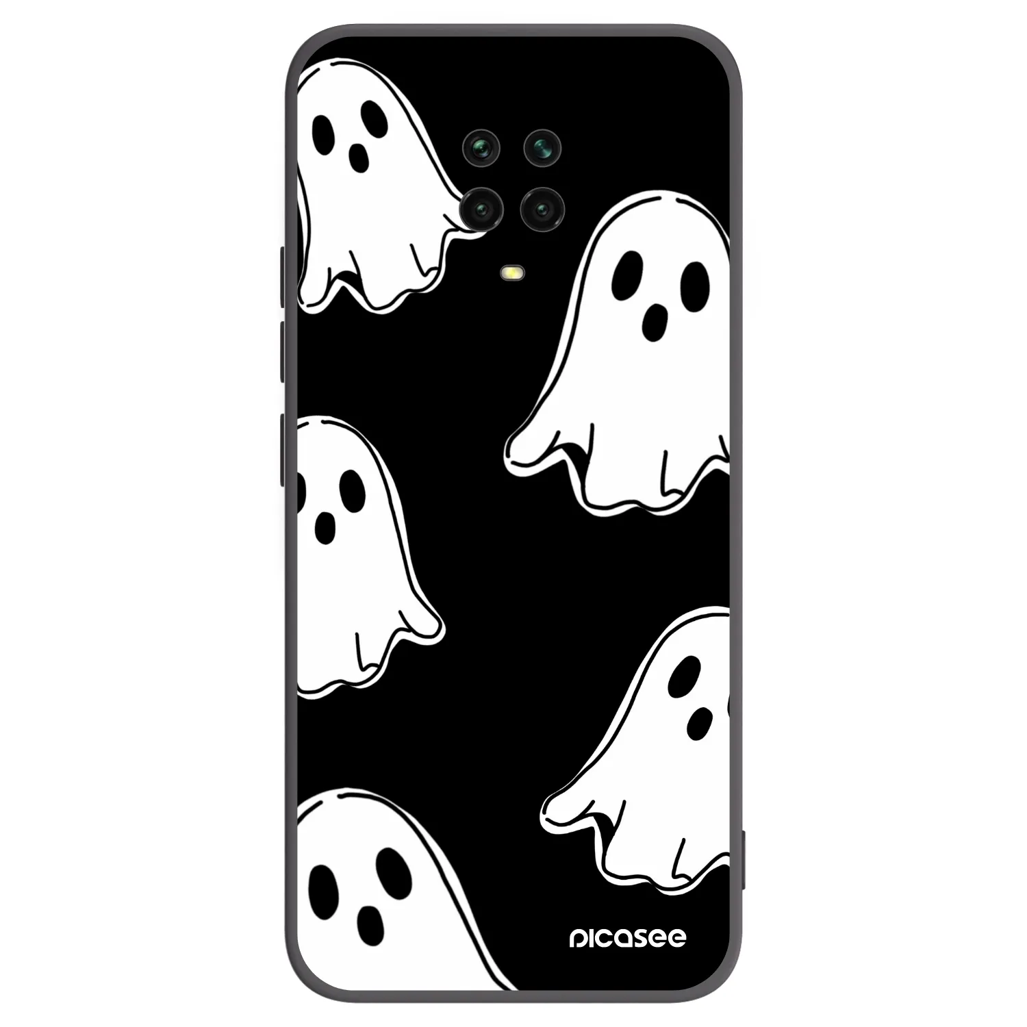 Picasee fekete szilikon tok az alábbi mobiltelefonokra Xiaomi Redmi Note 9S - Black ghosts