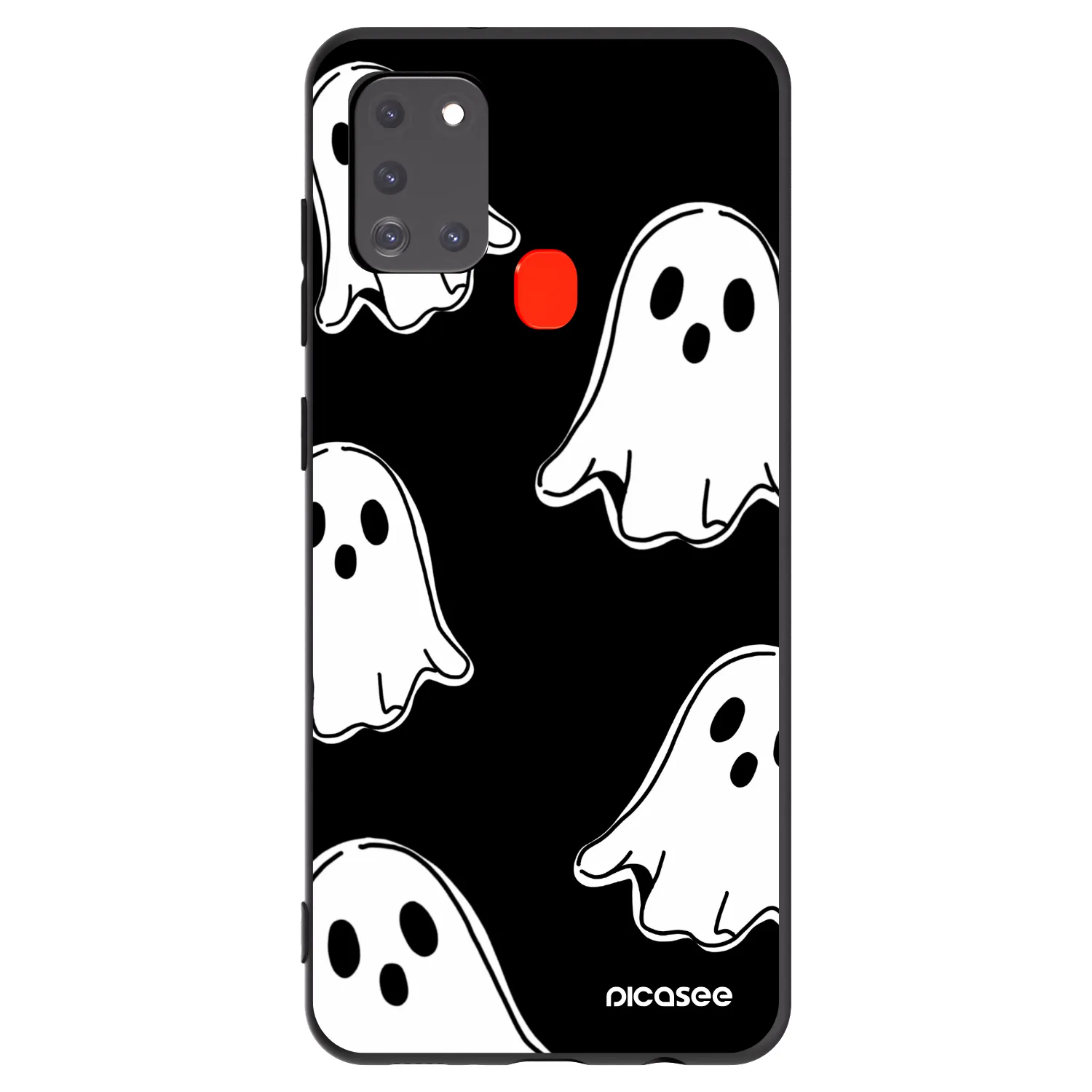 Picasee fekete szilikon tok az alábbi mobiltelefonokra Samsung Galaxy A21s - Black ghosts