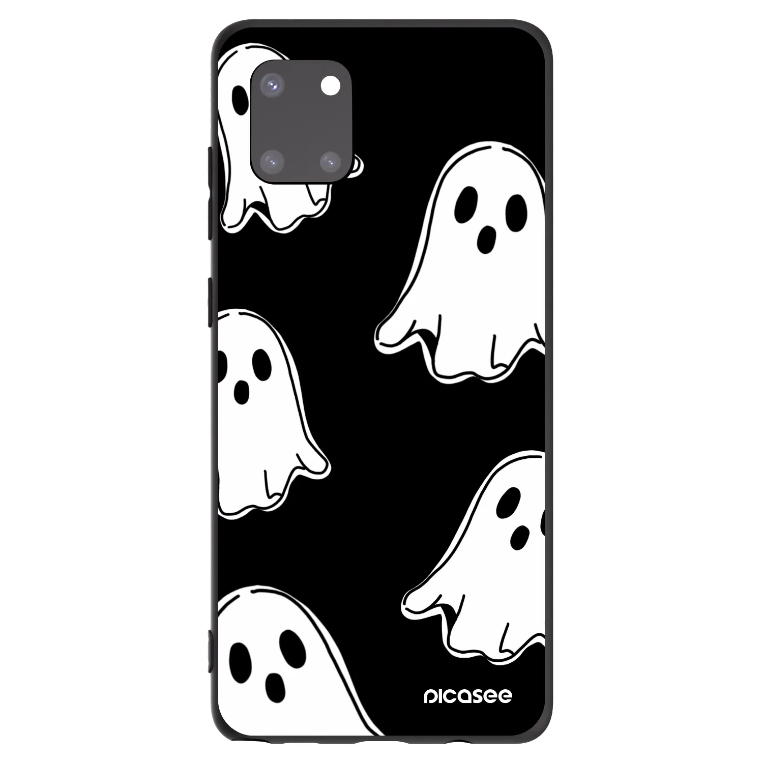 Picasee fekete szilikon tok az alábbi mobiltelefonokra Samsung Galaxy Note 10 Lite N770F - Black ghosts