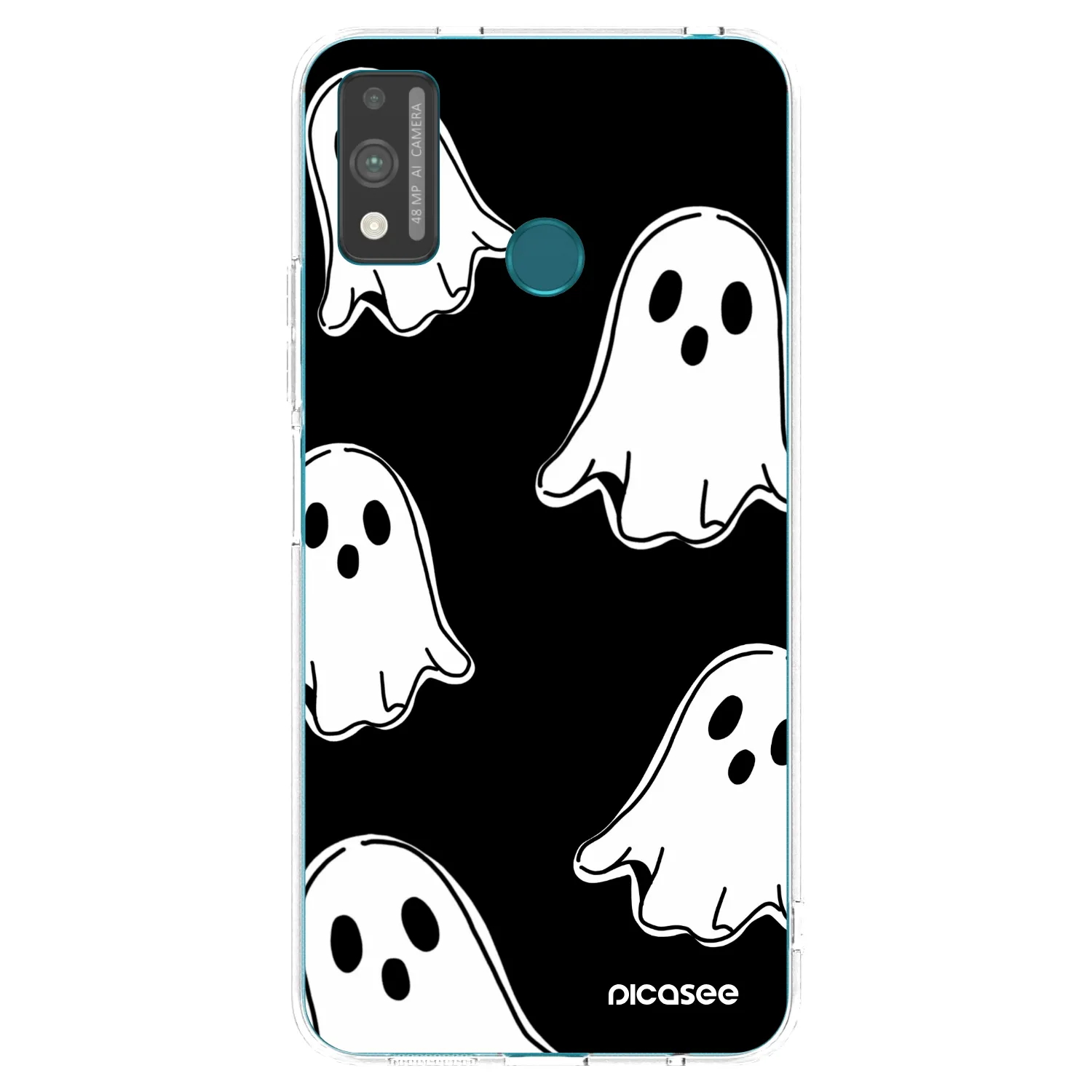 Picasee átlátszó szilikon tok az alábbi mobiltelefonokra Honor 9X Lite - Black ghosts