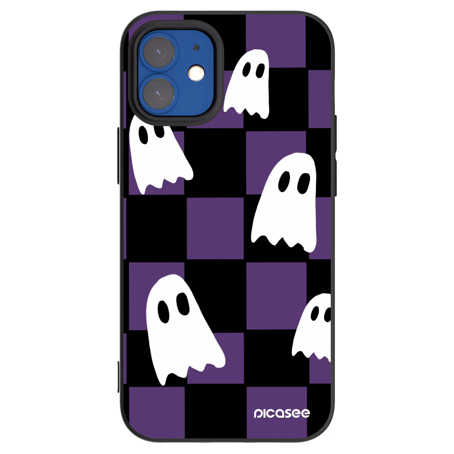 Picasee fekete szilikon tok az alábbi mobiltelefonokra Apple iPhone 12 mini - Ghosts