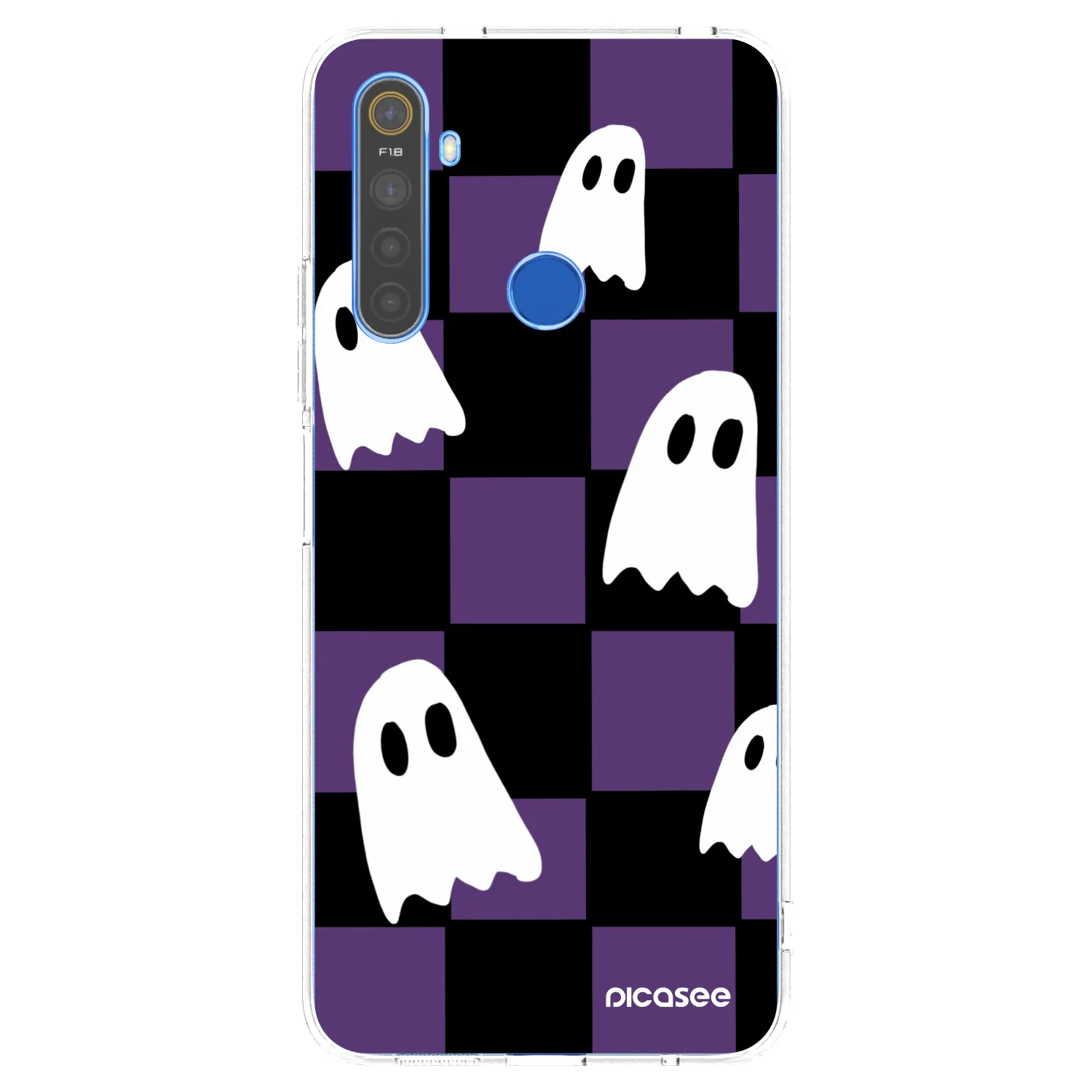 Picasee átlátszó szilikon tok az alábbi mobiltelefonokra Realme 5 - Ghosts