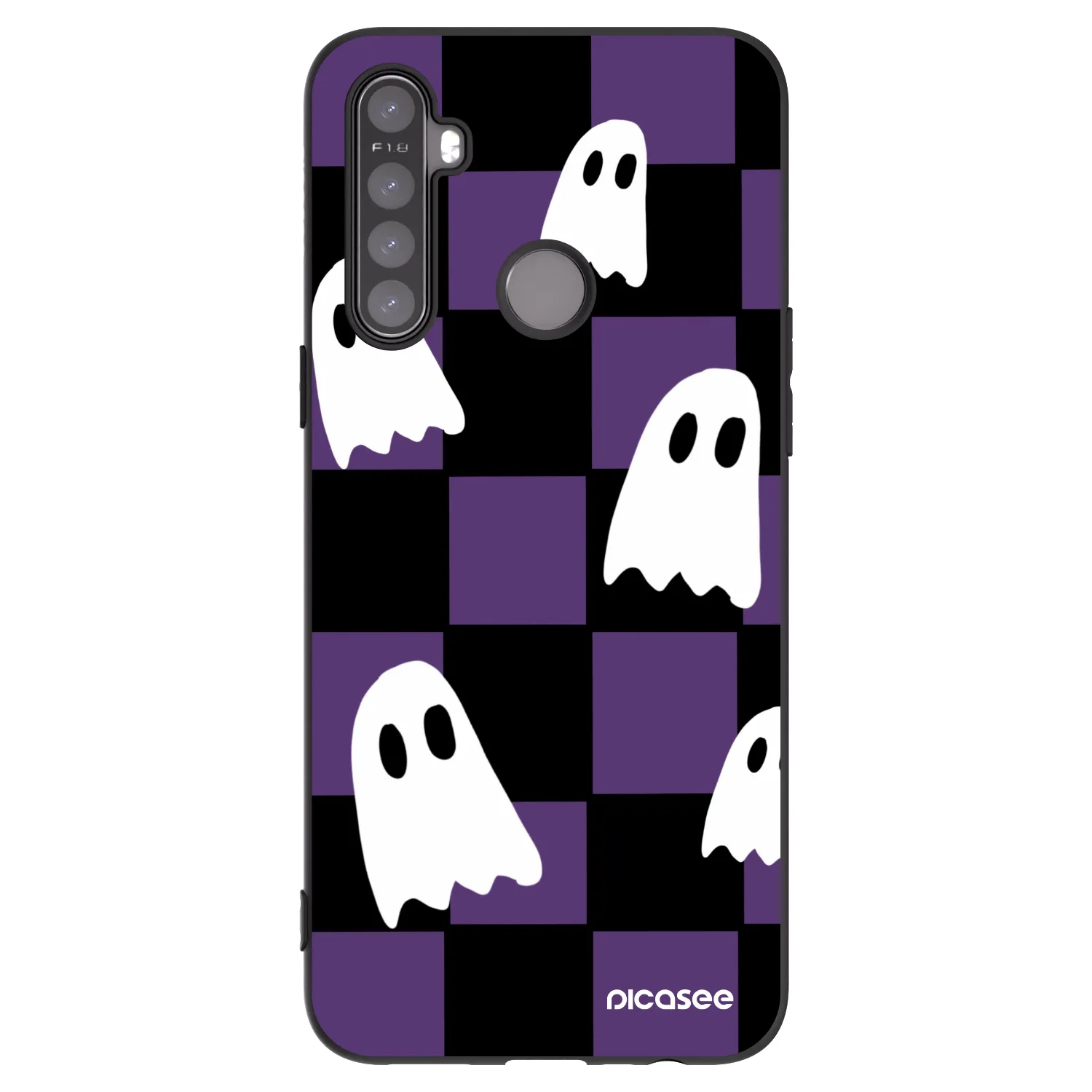 Picasee fekete szilikon tok az alábbi mobiltelefonokra Realme 5 - Ghosts
