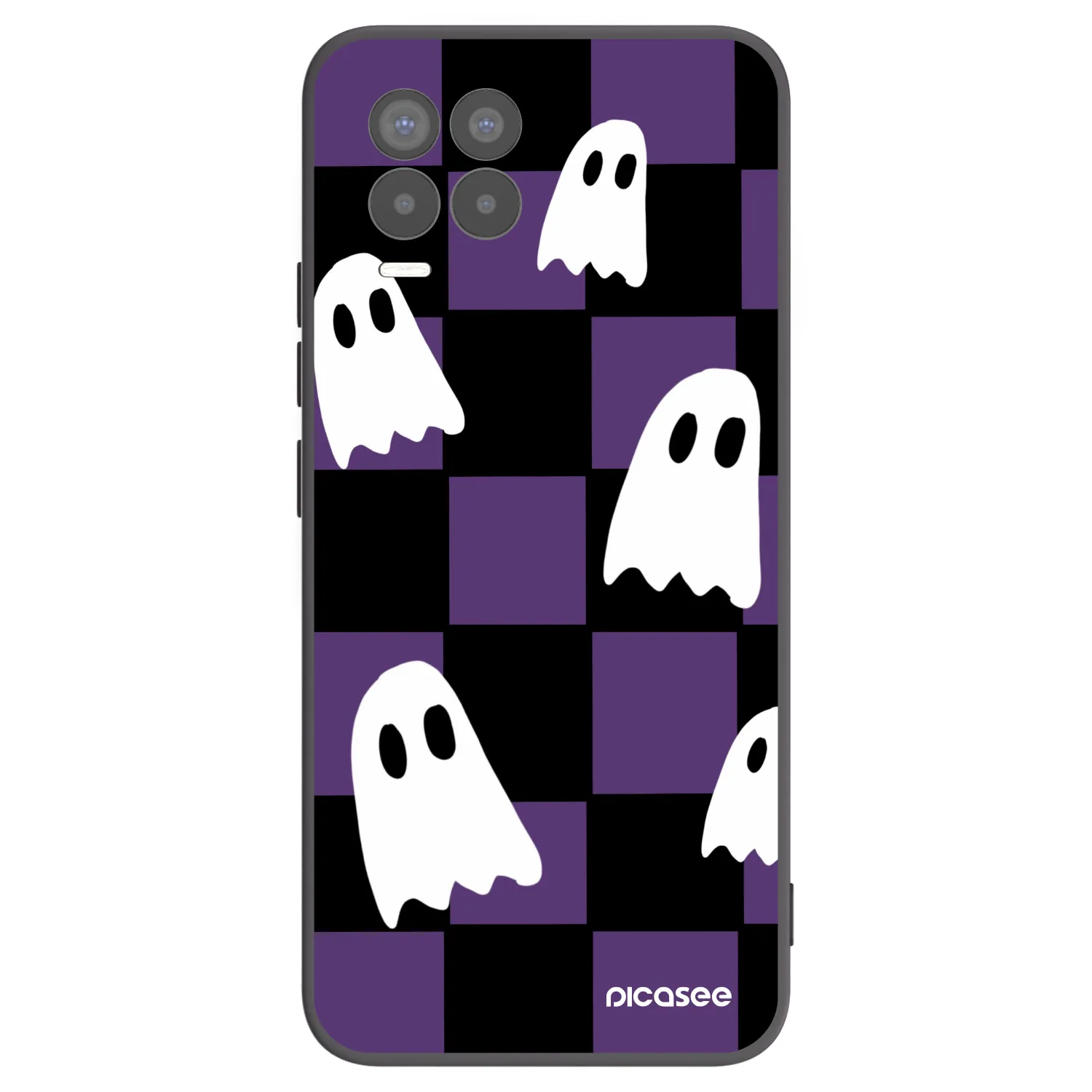 Picasee fekete szilikon tok az alábbi mobiltelefonokra Realme 8 Pro - Ghosts