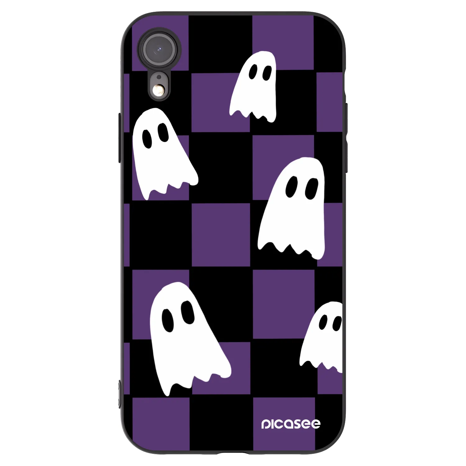 Picasee fekete szilikon tok az alábbi mobiltelefonokra Apple iPhone XR - Ghosts