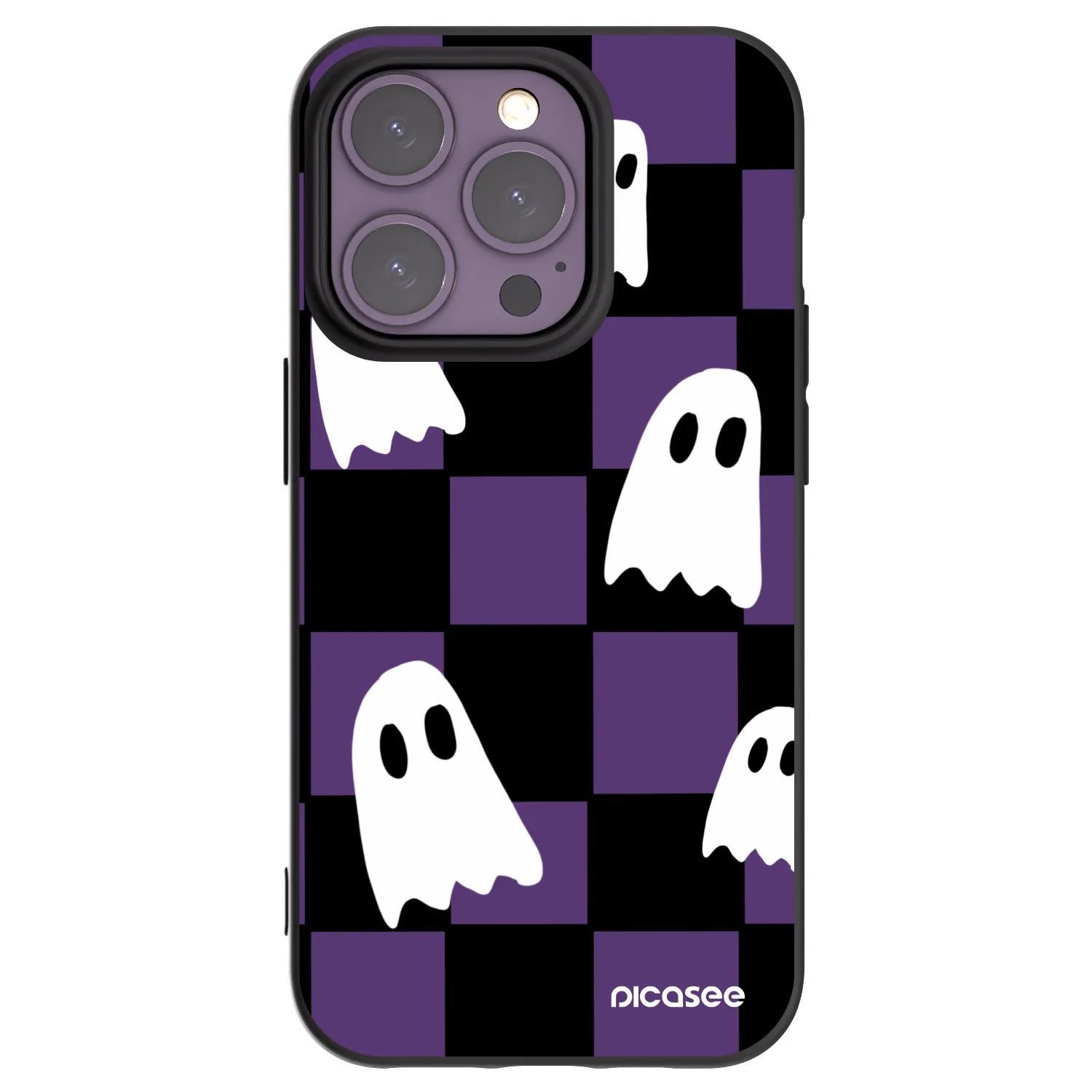 Picasee fekete szilikon tok az alábbi mobiltelefonokra Apple iPhone 14 Pro - Ghosts