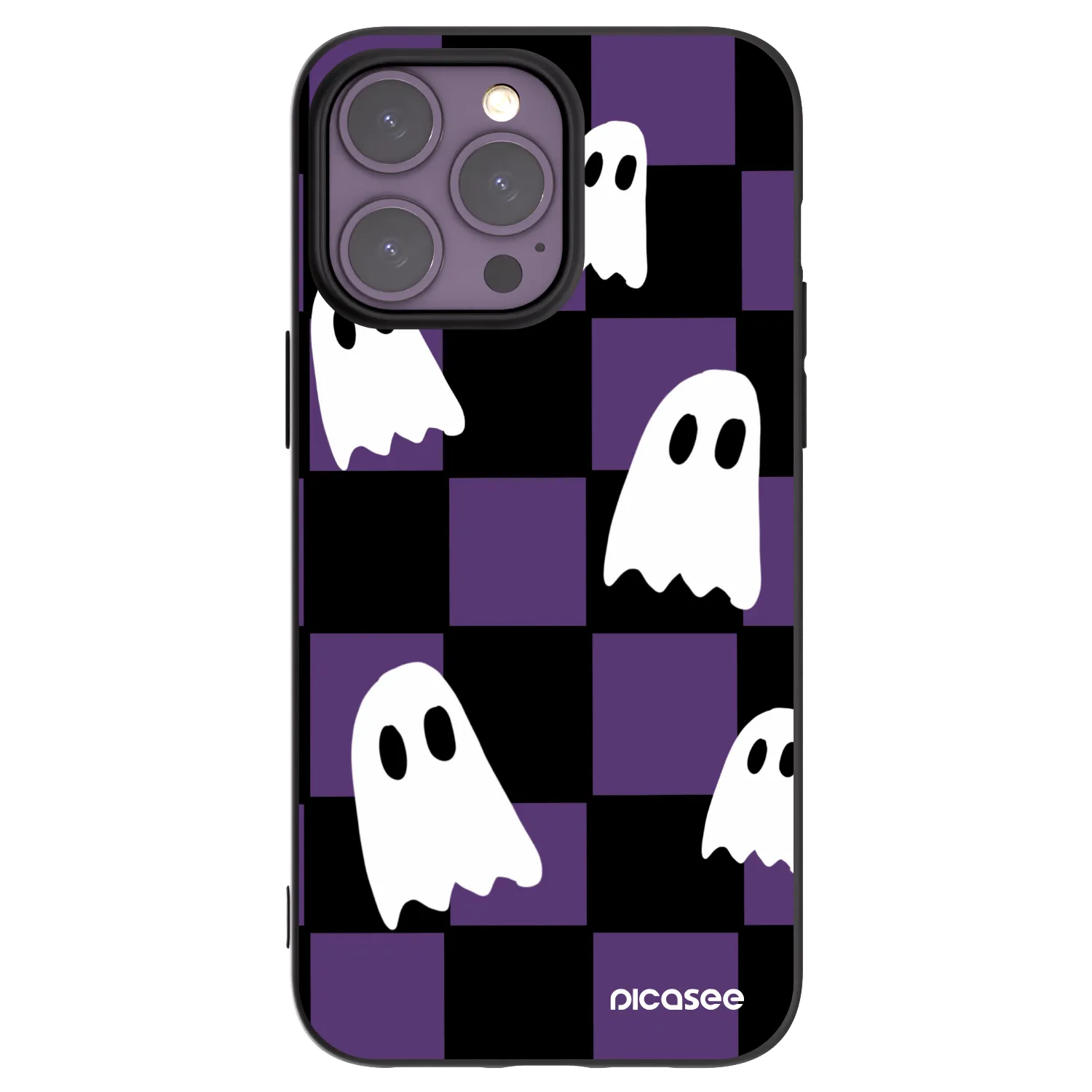 Picasee fekete szilikon tok az alábbi mobiltelefonokra Apple iPhone 14 Pro Max - Ghosts