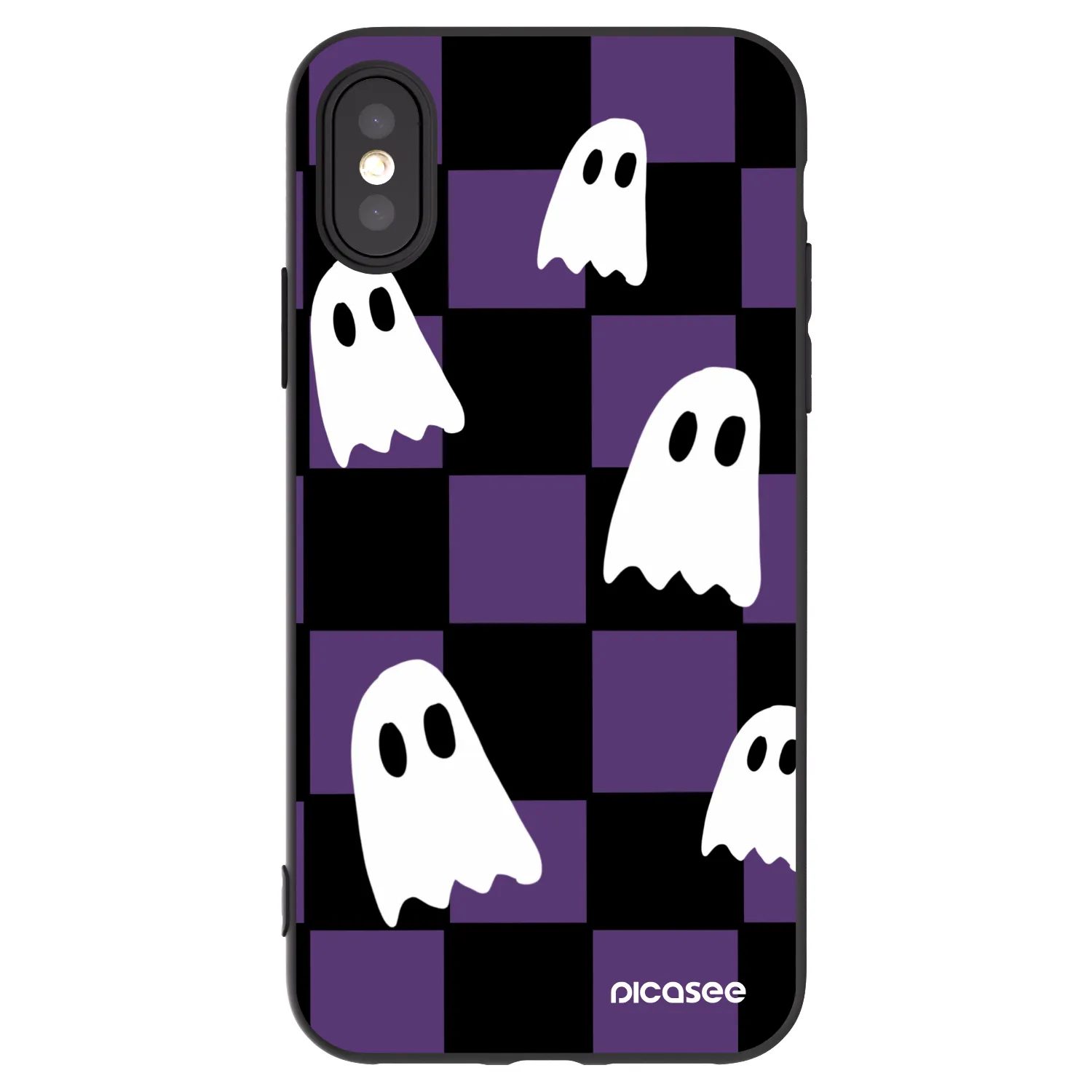 Picasee fekete szilikon tok az alábbi mobiltelefonokra Apple iPhone X/XS - Ghosts