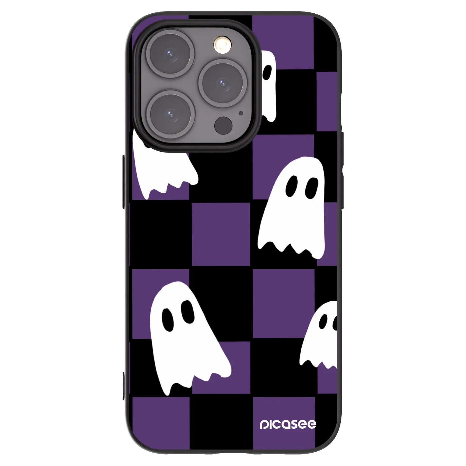 Picasee fekete szilikon tok az alábbi mobiltelefonokra Apple iPhone 15 Pro - Ghosts