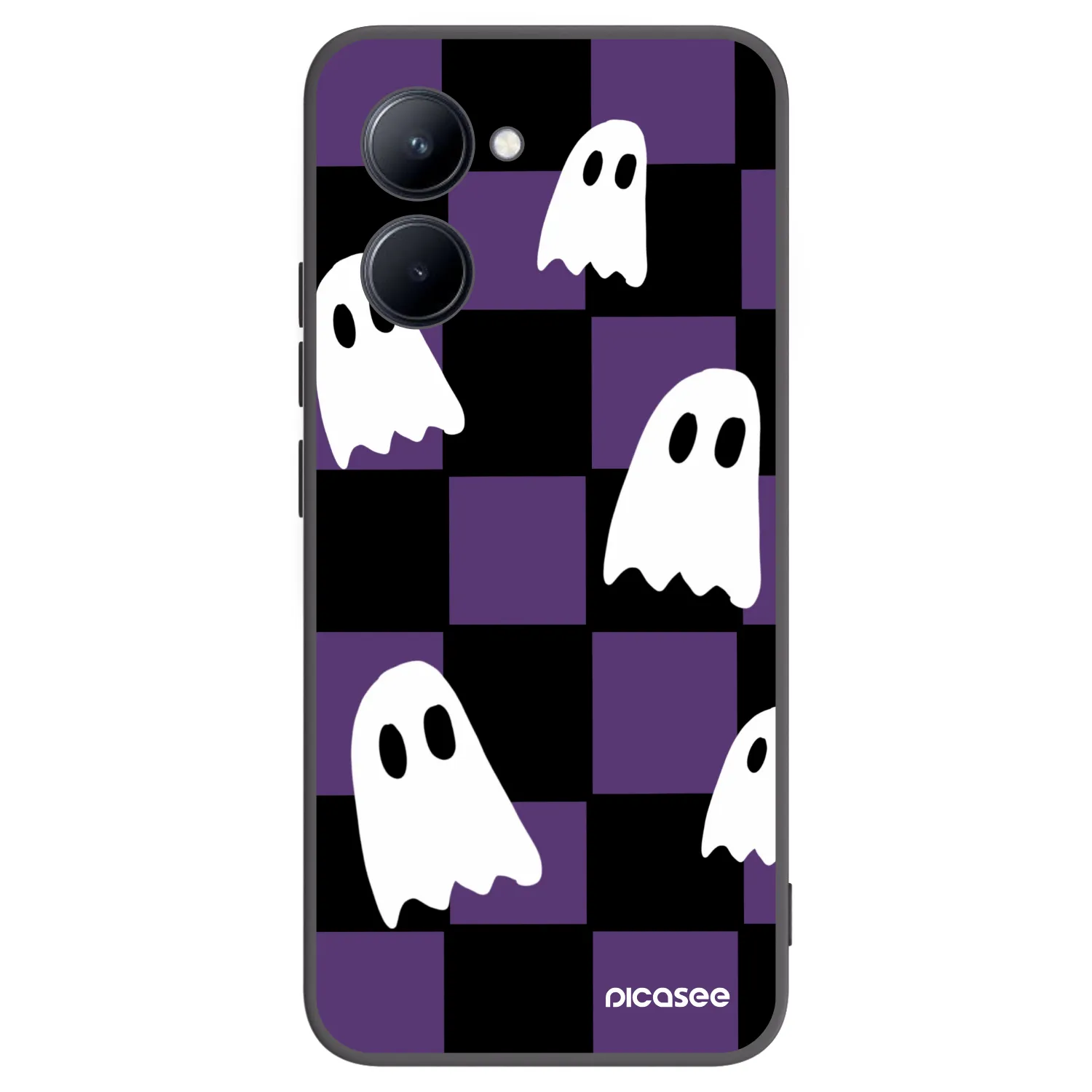 Picasee fekete szilikon tok az alábbi mobiltelefonokra Realme C33 (2023) - Ghosts