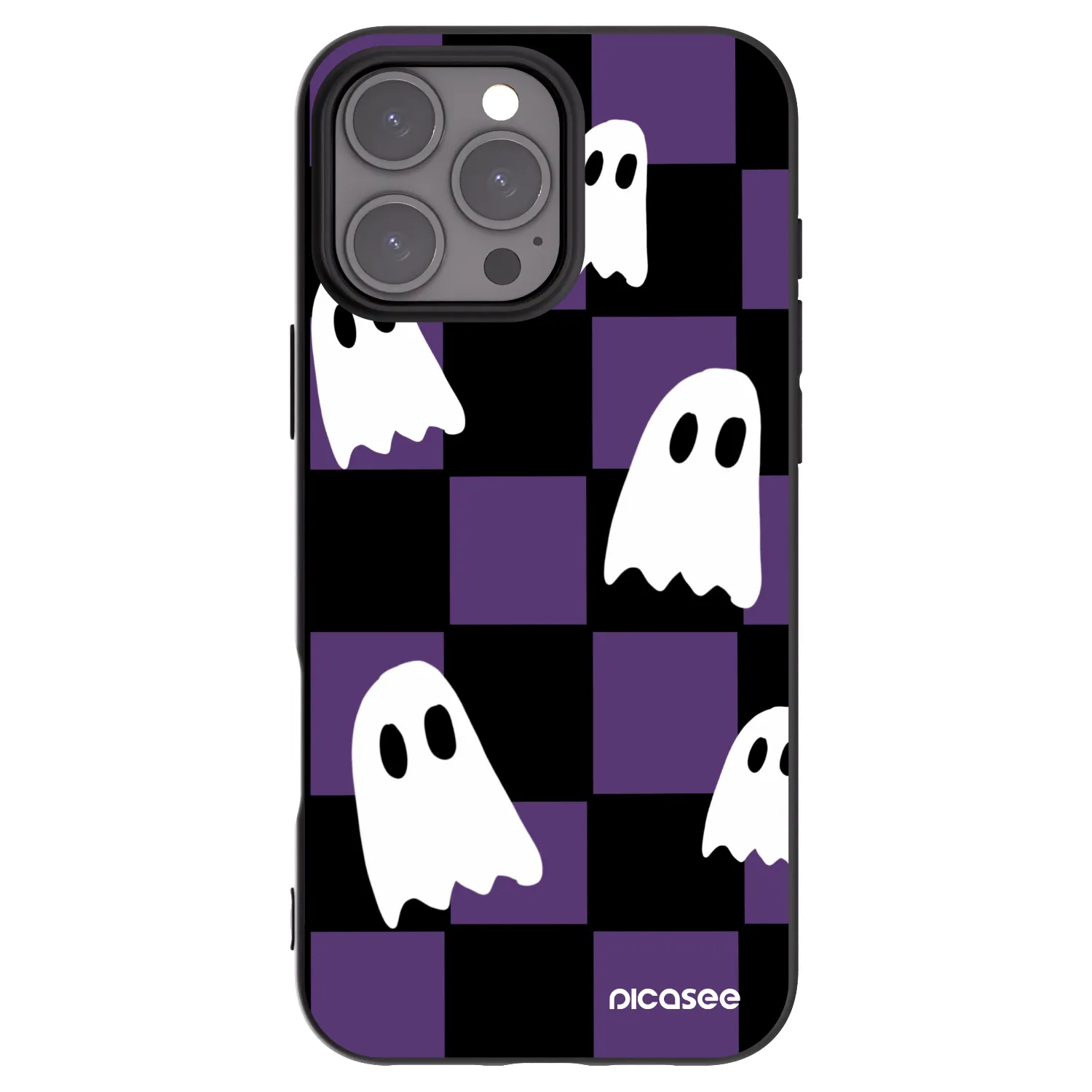 Picasee fekete szilikon tok az alábbi mobiltelefonokra Apple iPhone 16 Pro Max - Ghosts