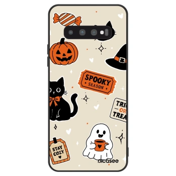 Szilikon tok erre a típusra Samsung Galaxy S10 Plus G975 - Halloween stickers