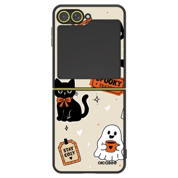 Szilikon tok erre a típusra Samsung Galaxy Z Flip6 5G - Halloween stickers
