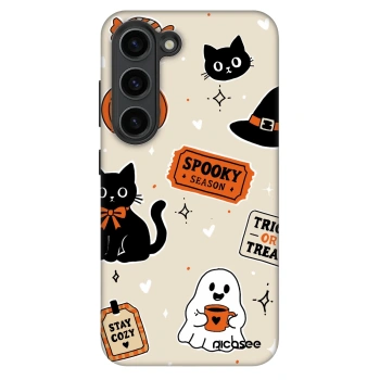 Szilikon tok erre a típusra Samsung Galaxy S23 5G - Halloween stickers