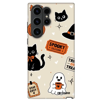 Szilikon tok erre a típusra Samsung Galaxy S22 Ultra 5G - Halloween stickers