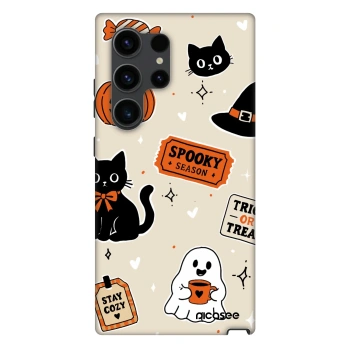 Szilikon tok erre a típusra Samsung Galaxy S24 Ultra S928B 5G - Halloween stickers