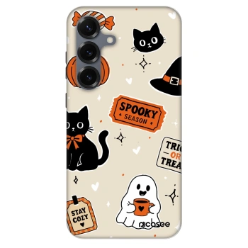Szilikon tok erre a típusra Samsung Galaxy S25 5G - Halloween stickers