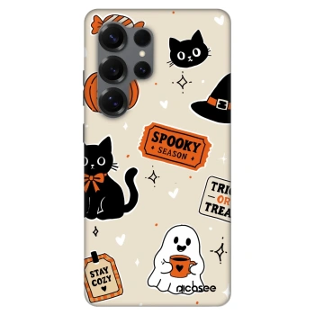 Szilikon tok erre a típusra Samsung Galaxy S25 Ultra 5G - Halloween stickers