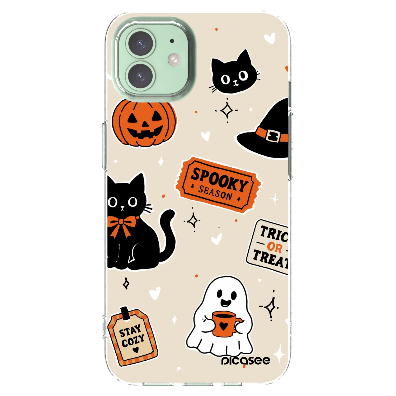 Picasee átlátszó szilikon tok az alábbi mobiltelefonokra Apple iPhone 12 Pro - Halloween stickers