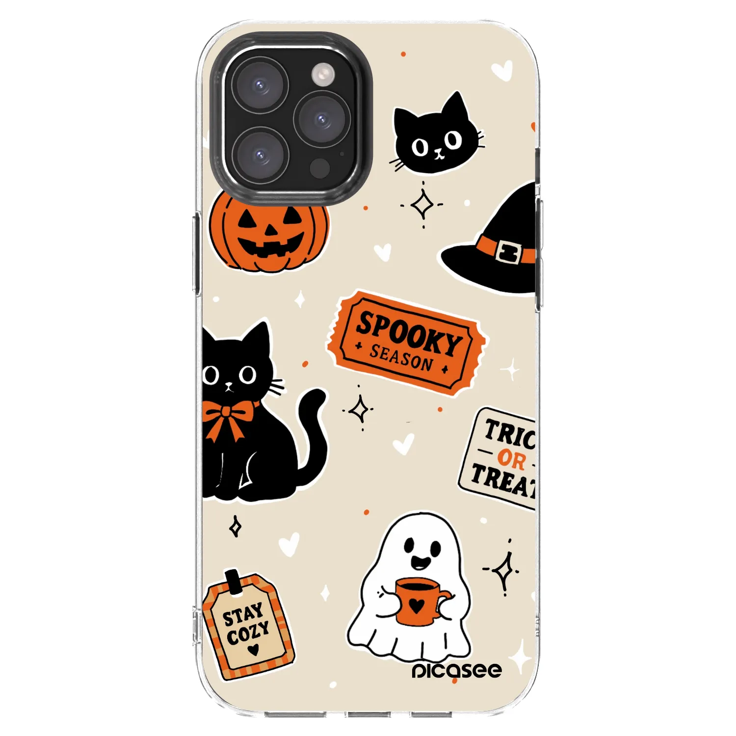 Picasee átlátszó szilikon tok az alábbi mobiltelefonokra Apple iPhone 12 Pro Max - Halloween stickers