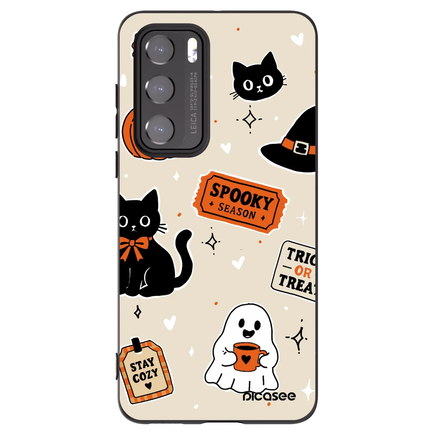 Picasee fekete szilikon tok az alábbi mobiltelefonokra Huawei P40 - Halloween stickers