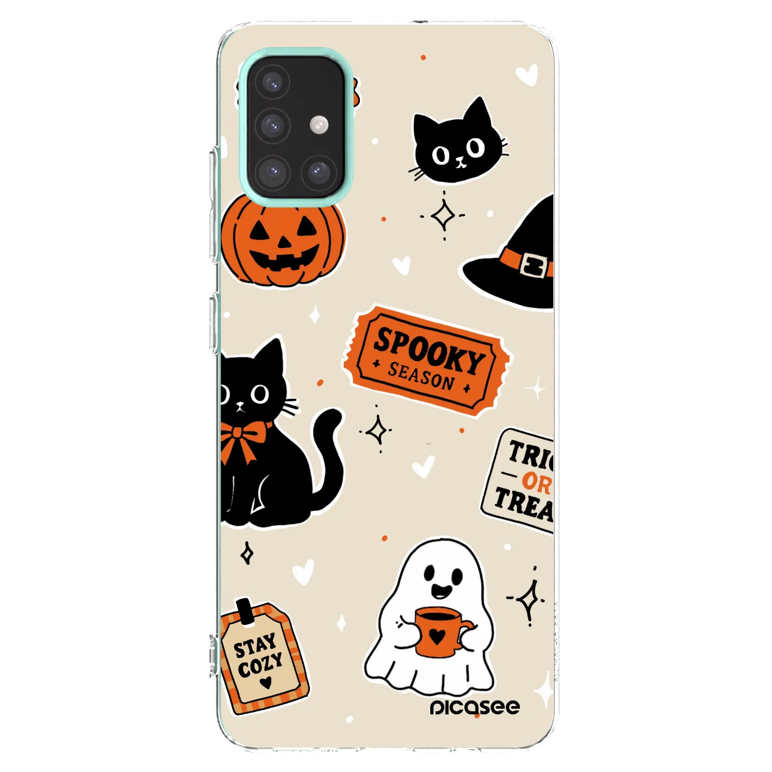 Picasee átlátszó szilikon tok az alábbi mobiltelefonokra Samsung Galaxy M31s - Halloween stickers