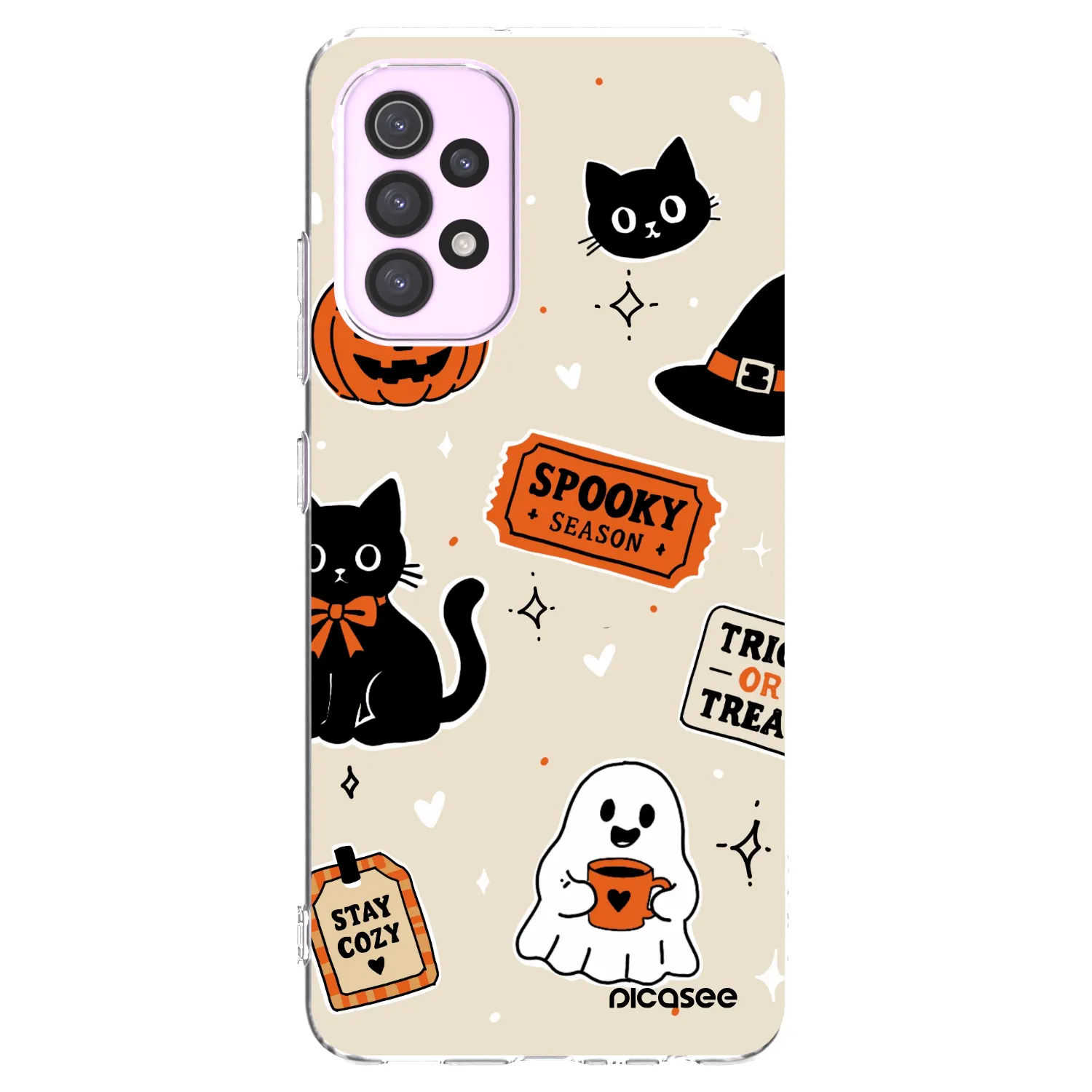 Picasee átlátszó szilikon tok az alábbi mobiltelefonokra Samsung Galaxy A32 5G A326B - Halloween stickers
