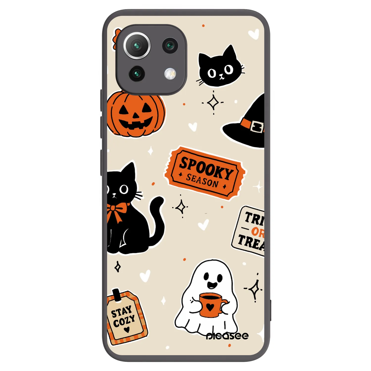 Picasee fekete szilikon tok az alábbi mobiltelefonokra Xiaomi Mi 11 Lite - Halloween stickers