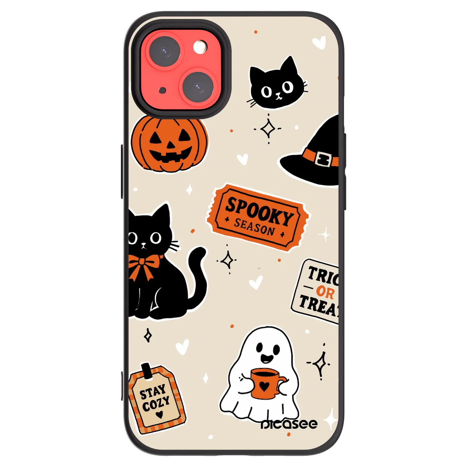 Picasee fekete szilikon tok az alábbi mobiltelefonokra Apple iPhone 13 - Halloween stickers