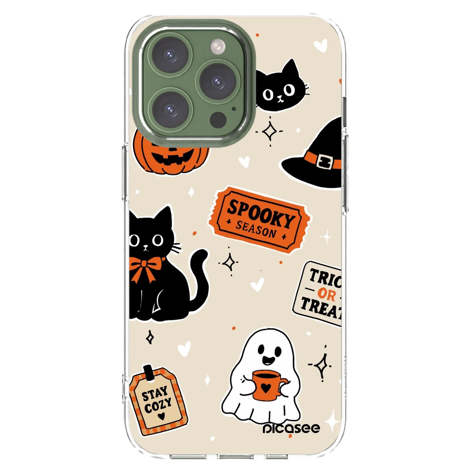 Picasee átlátszó szilikon tok az alábbi mobiltelefonokra Apple iPhone 13 Pro - Halloween stickers