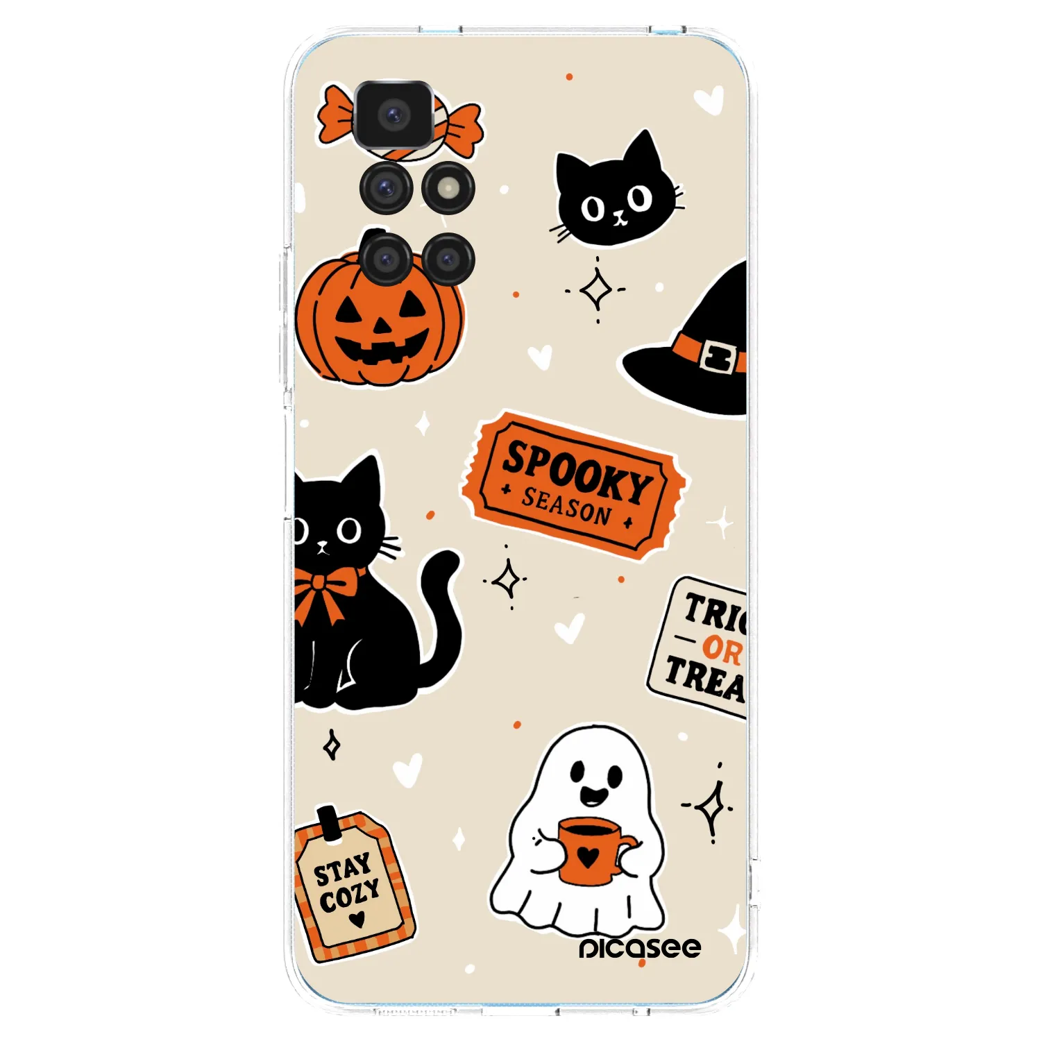 Picasee átlátszó szilikon tok az alábbi mobiltelefonokra Xiaomi Redmi 10 - Halloween stickers