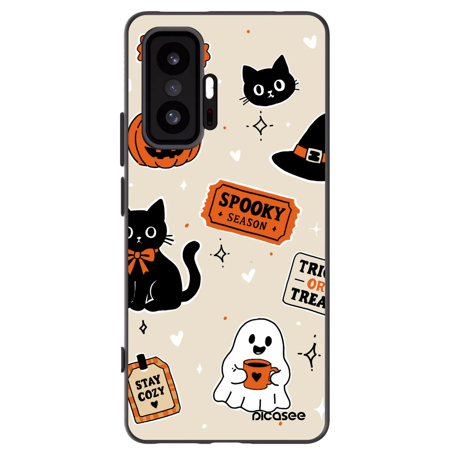 Picasee fekete szilikon tok az alábbi mobiltelefonokra Xiaomi 11T Pro - Halloween stickers