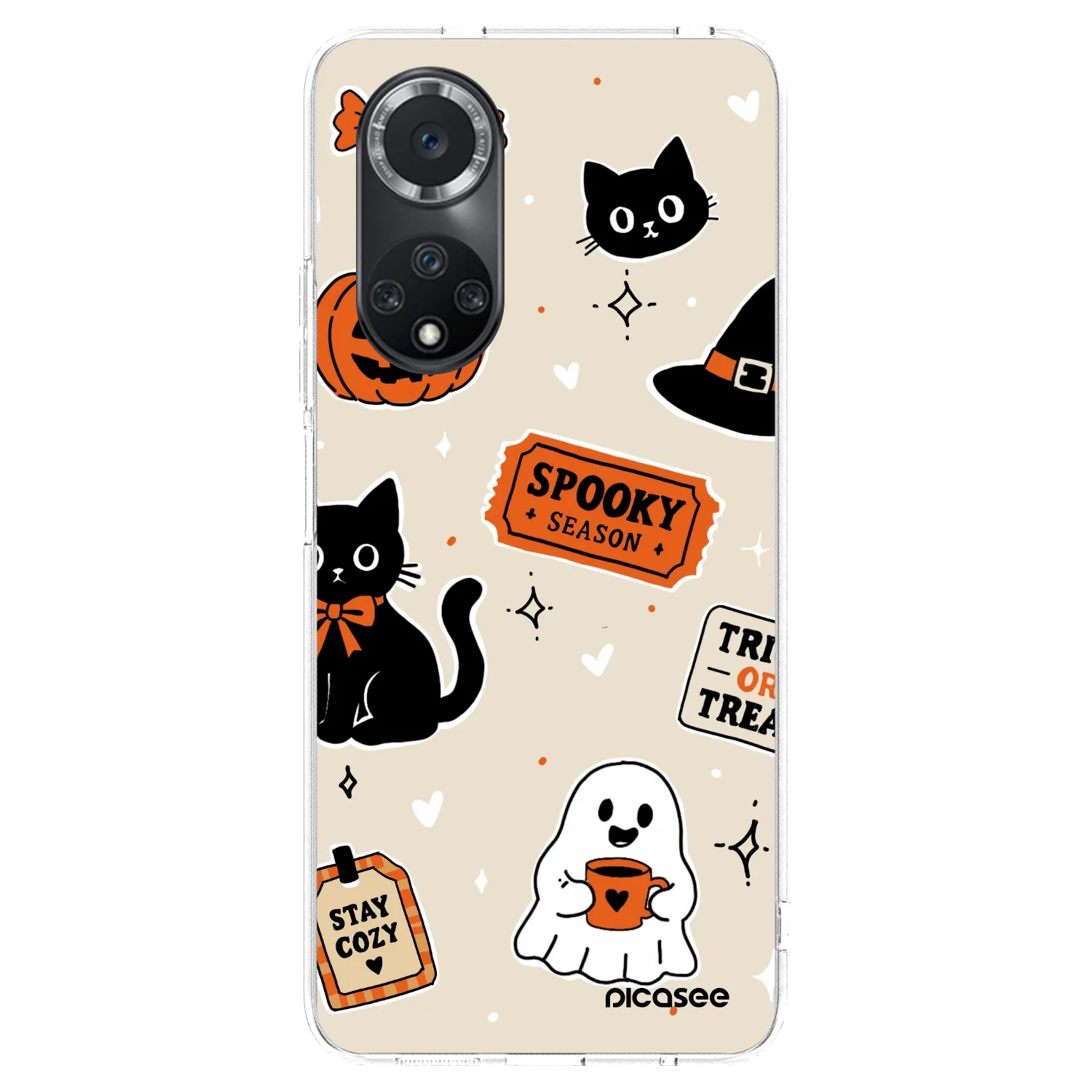 Picasee átlátszó szilikon tok az alábbi mobiltelefonokra Huawei Nova 9 SE - Halloween stickers
