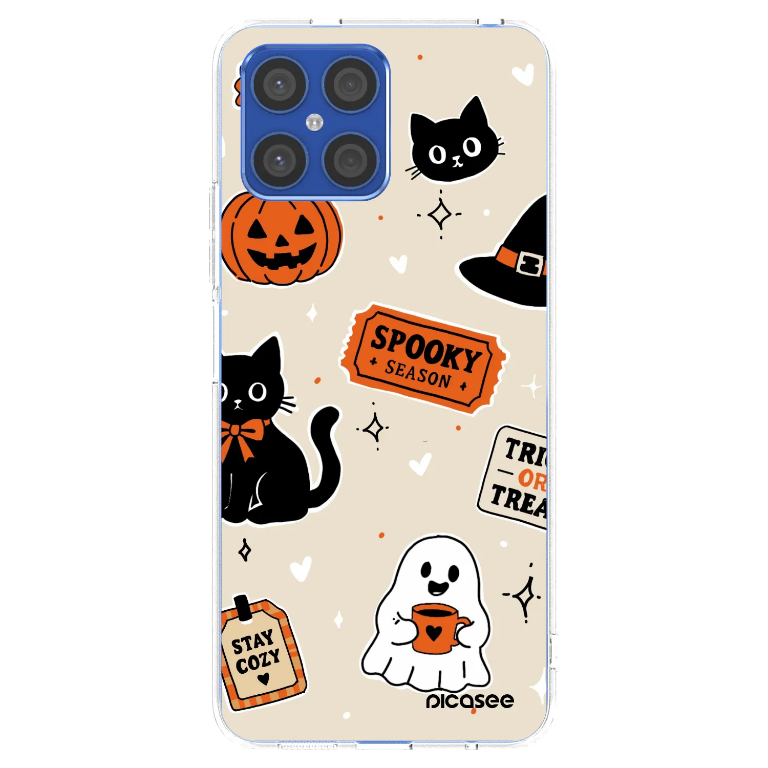 Picasee átlátszó szilikon tok az alábbi mobiltelefonokra Honor X8 4G - Halloween stickers
