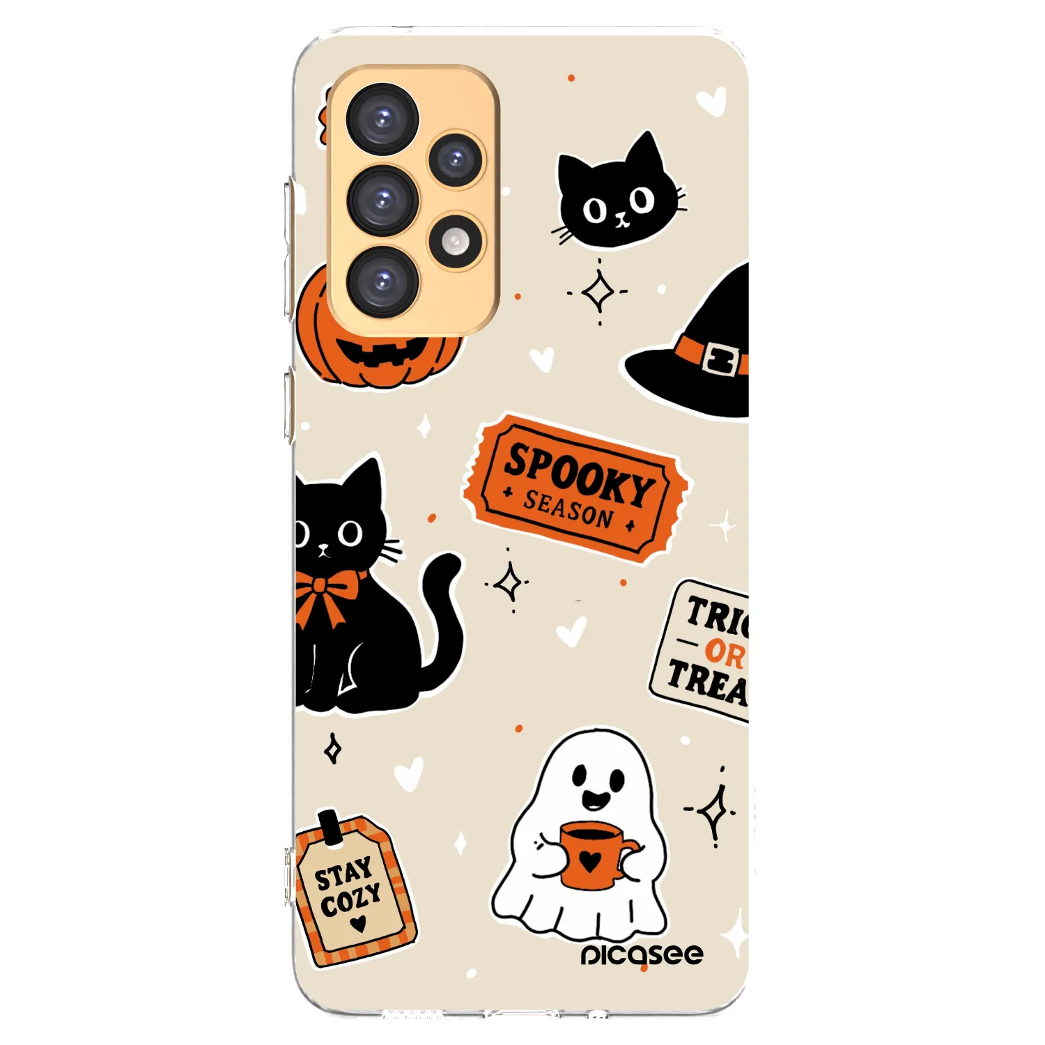 Picasee átlátszó szilikon tok az alábbi mobiltelefonokra Samsung Galaxy A33 5G A336 - Halloween stickers