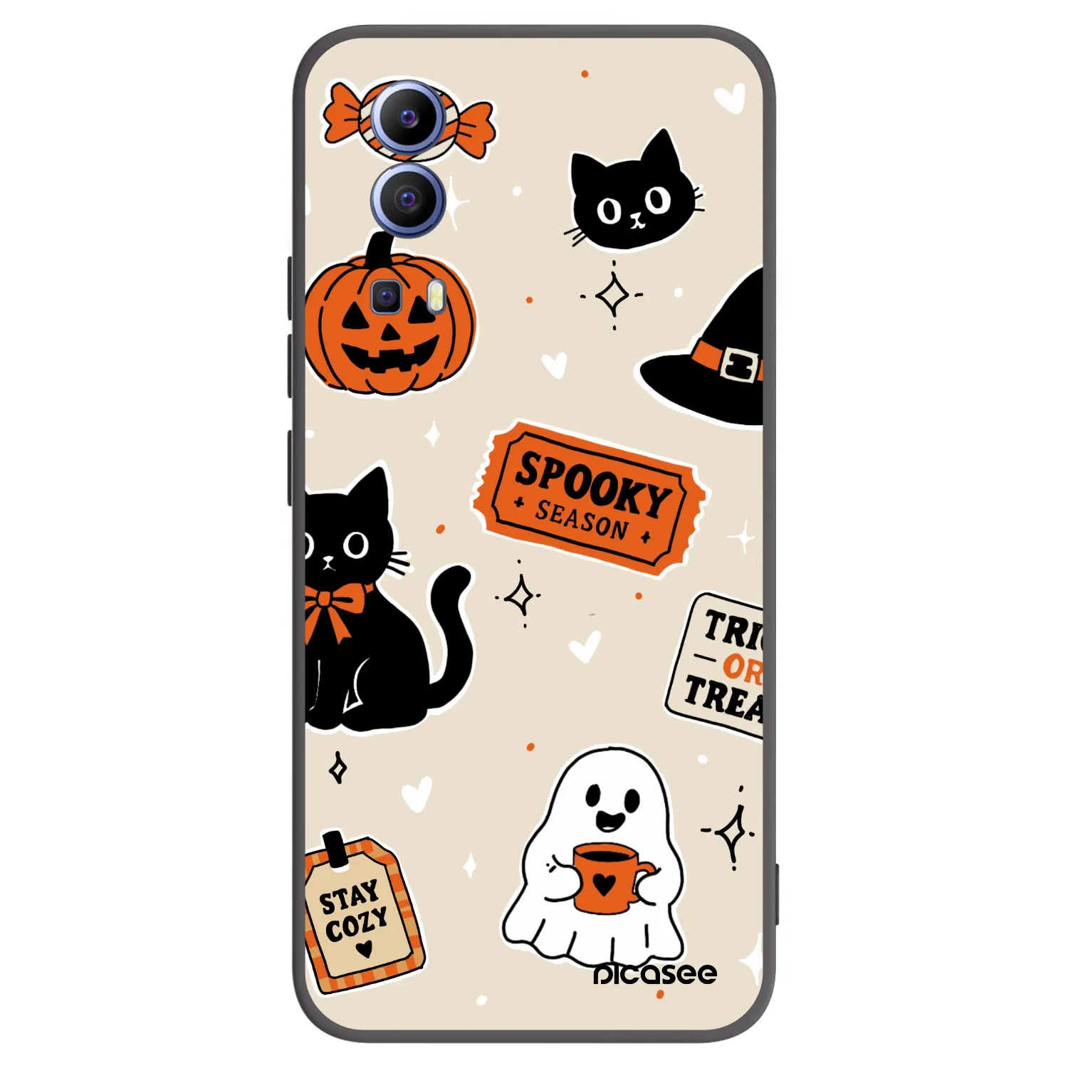 Picasee fekete szilikon tok az alábbi mobiltelefonokra Vivo Y52 5G - Halloween stickers