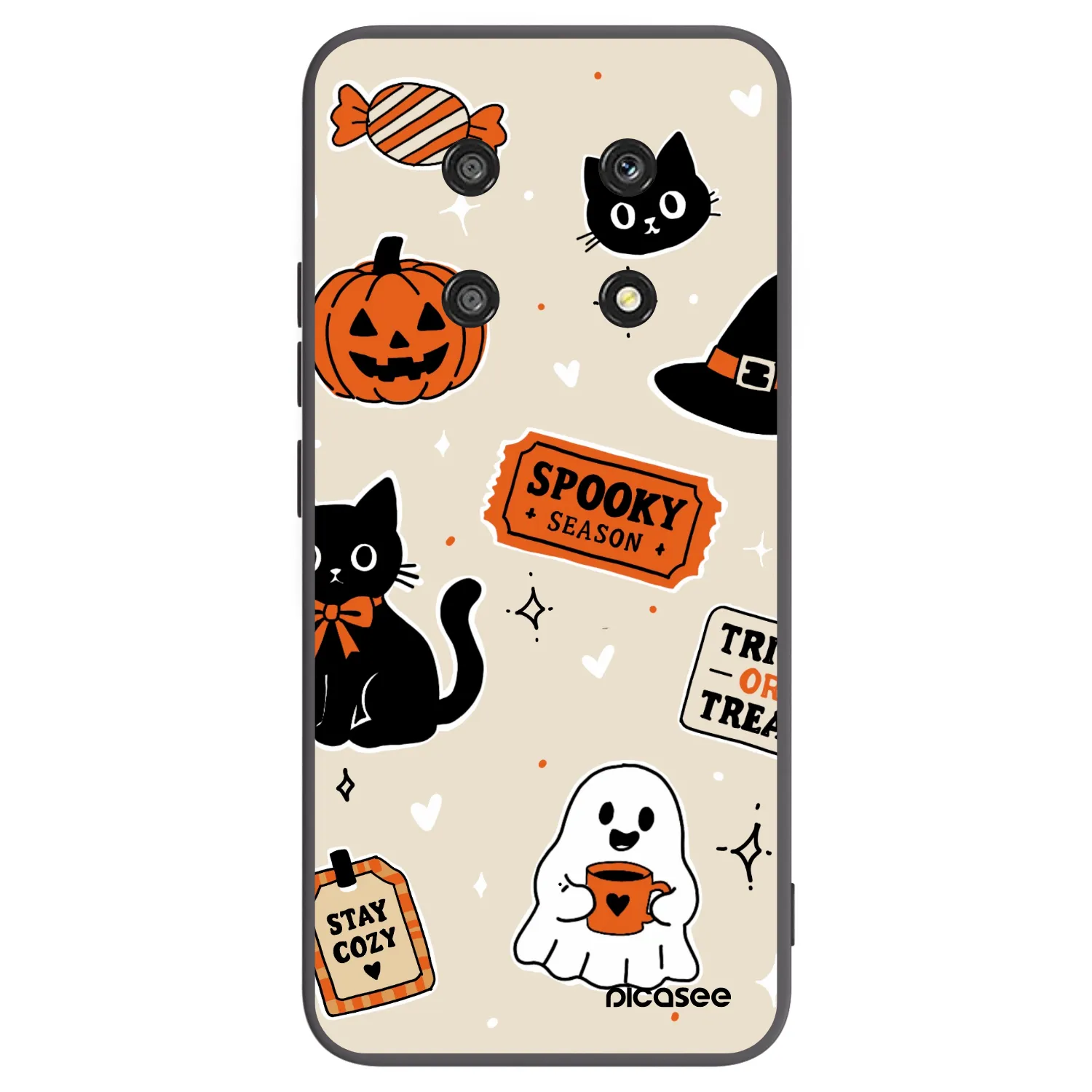 Picasee fekete szilikon tok az alábbi mobiltelefonokra Honor Magic4 Lite 5G - Halloween stickers