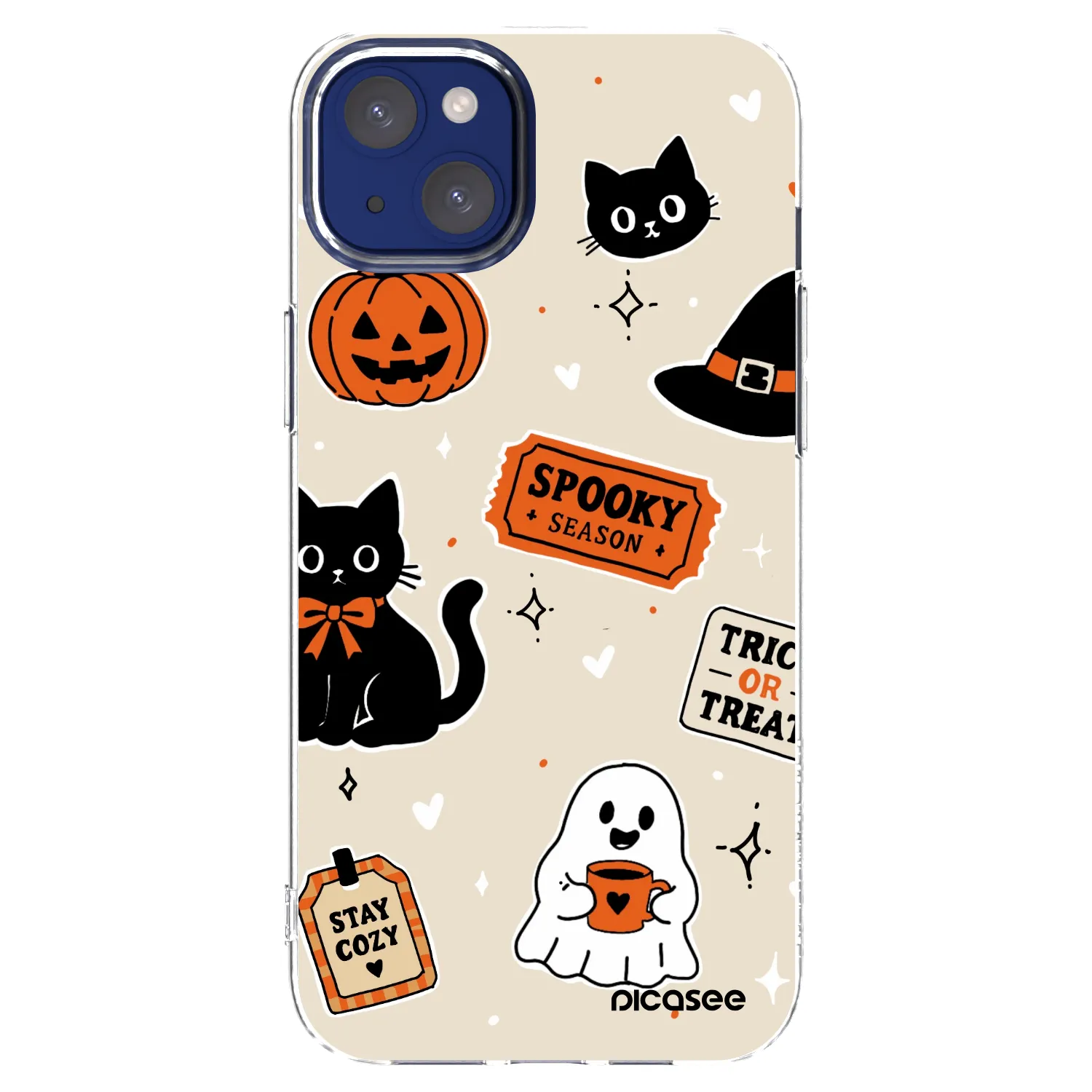 Picasee átlátszó szilikon tok az alábbi mobiltelefonokra Apple iPhone 14 Plus - Halloween stickers