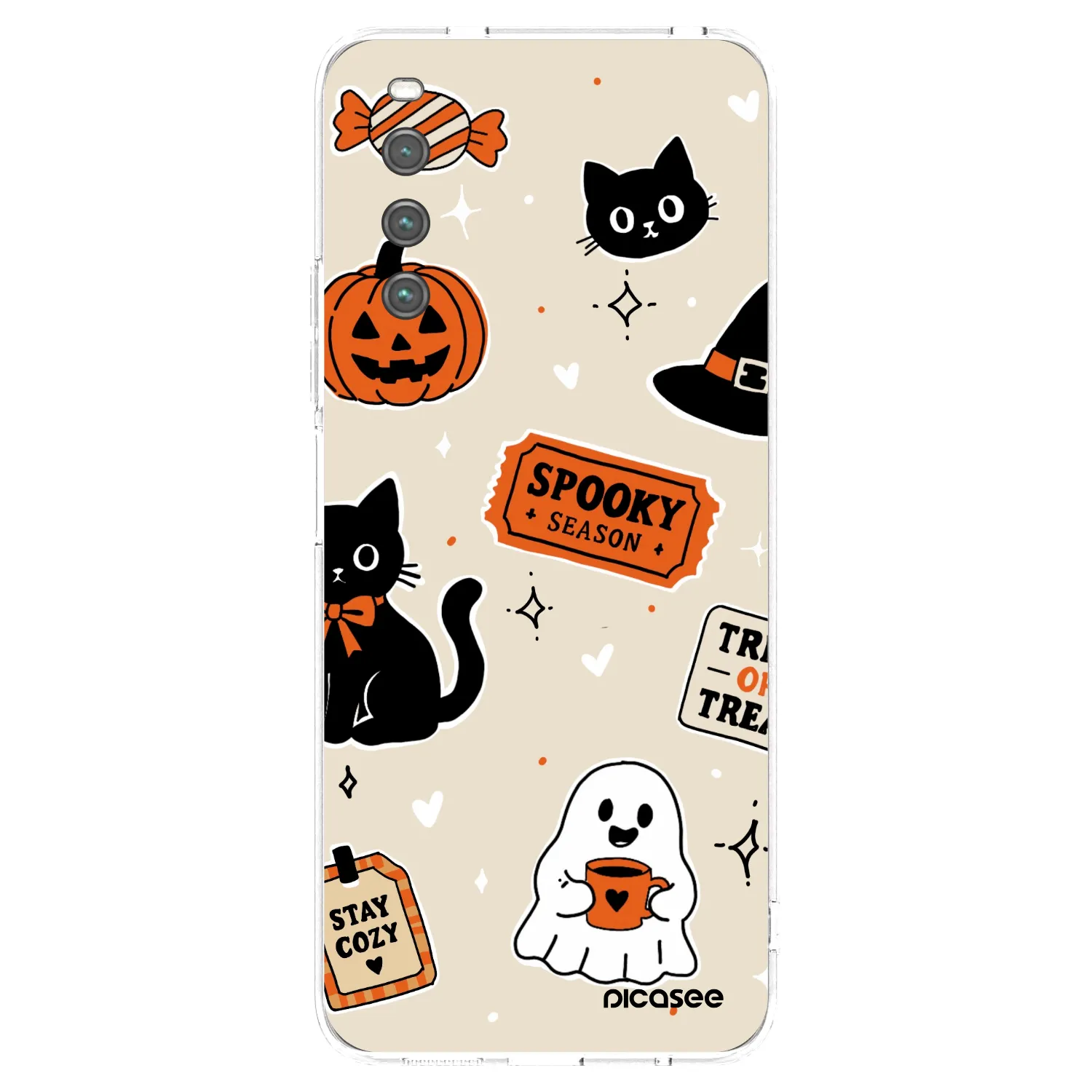 Picasee átlátszó szilikon tok az alábbi mobiltelefonokra Sony Xperia 10 IV 5G - Halloween stickers